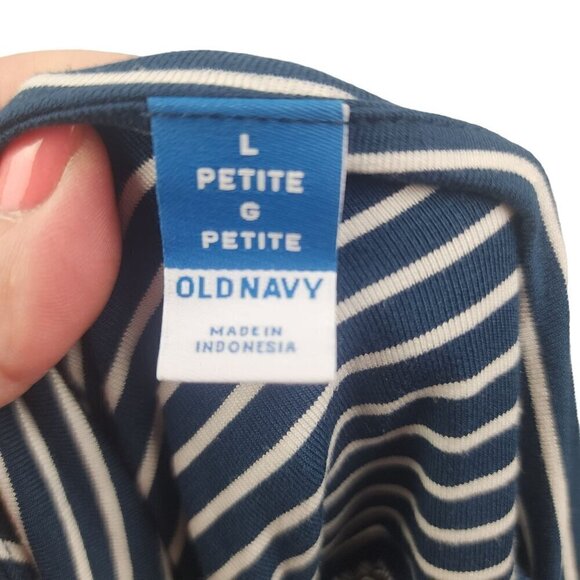 Old Navy Soft Jersey Knit Fit & Flare Midi Sundress Striped Large (12/14) Petite - Picture 10 of 15